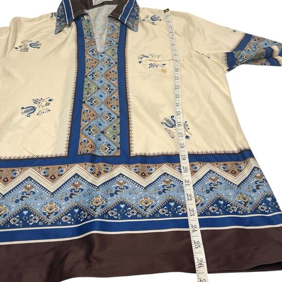 Alan Stuart 70s Retro Shirt Geometric Print Large Vintage Fall Streetwear - Picture 6 of 12